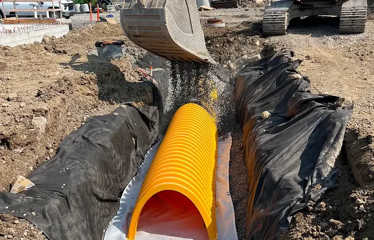 Excavation commerciale - Installation de drains - Rive Nord