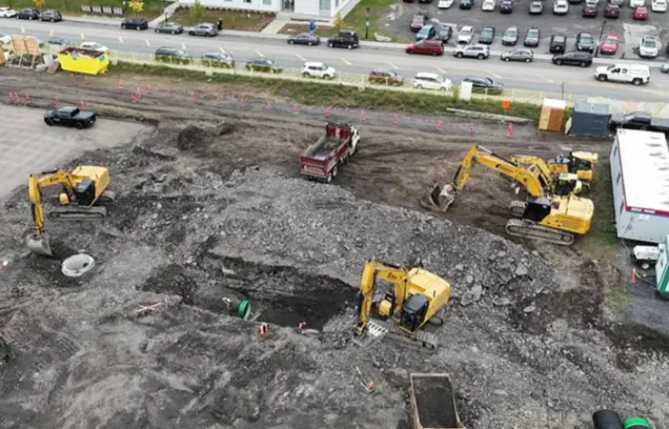 Excavation commerciale - Raccordement des égoûts - Rive Nord