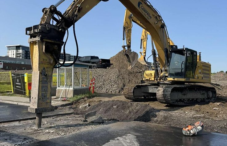 Excavation industrielle au marteau piqueur - Rive Nord