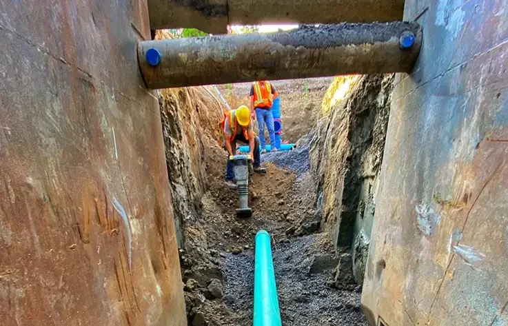 Excavation pour entretien des installation - Rive Nord